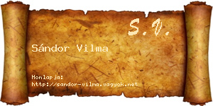 Sándor Vilma névjegykártya
